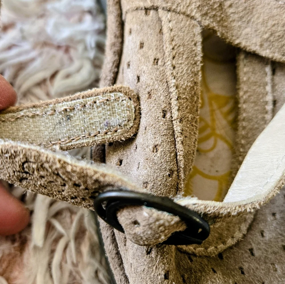 🐐Fly London Taupe Suede Wrap Around Ankle Strap Sandals - Picture 4 of 8